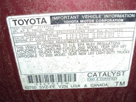 2002 TOYOTA 4RUNNER SR-5, 3.4L AUTO 4WD, COLOR RED, STK Z15862